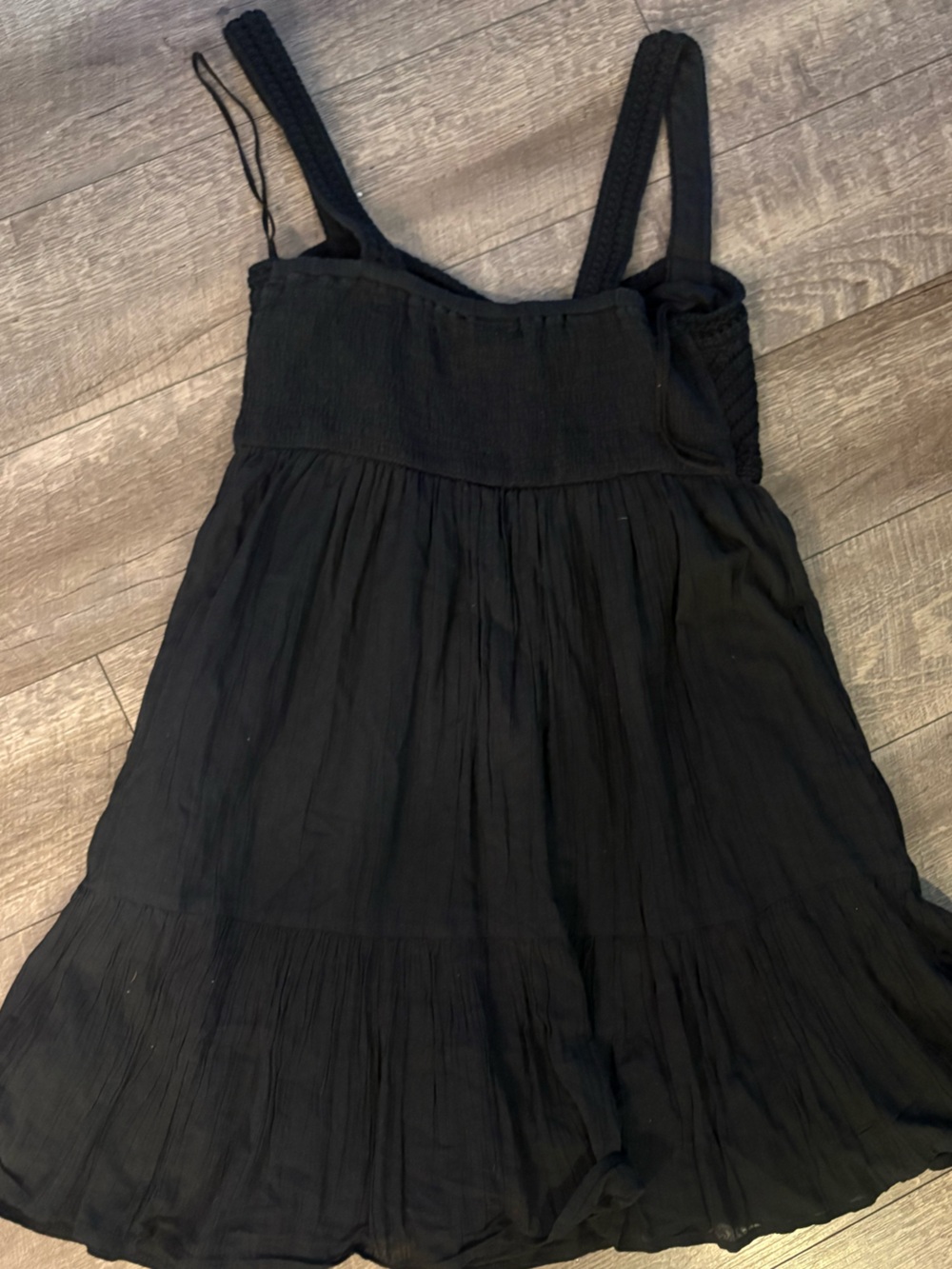 GAP Black Smocked Waist Midi Dress
